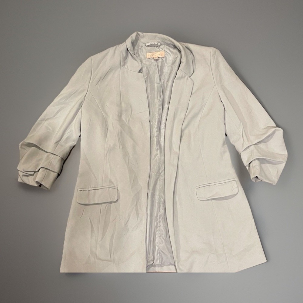 Philosophy Woman's Light Blue Open Front Blazer Size 6 Business Casual